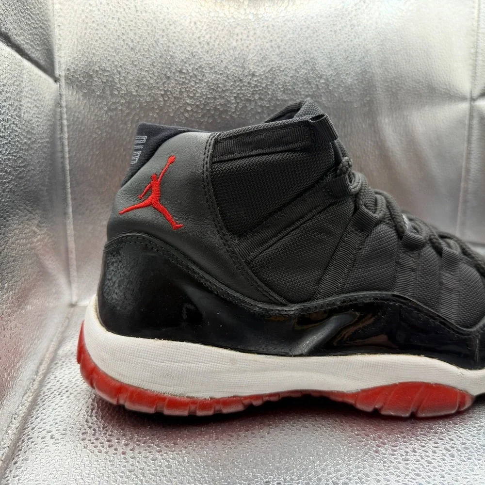 Size 11.5‎ Nike Air Jordan 11 Retro Bred Leather Black Mens Sneakers 136046-061
